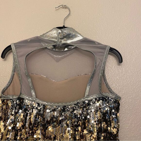 WEISSMAN Dance Costume gold ombre sequin biketard Party Party Party 16242 MA - Picture 10 of 15